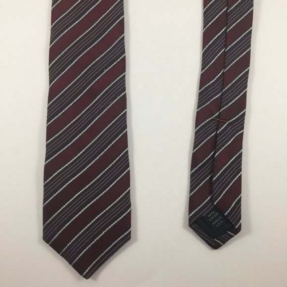 John Varvatos USA Dark Red Brown Burgandy Tie - Picture 1 of 6